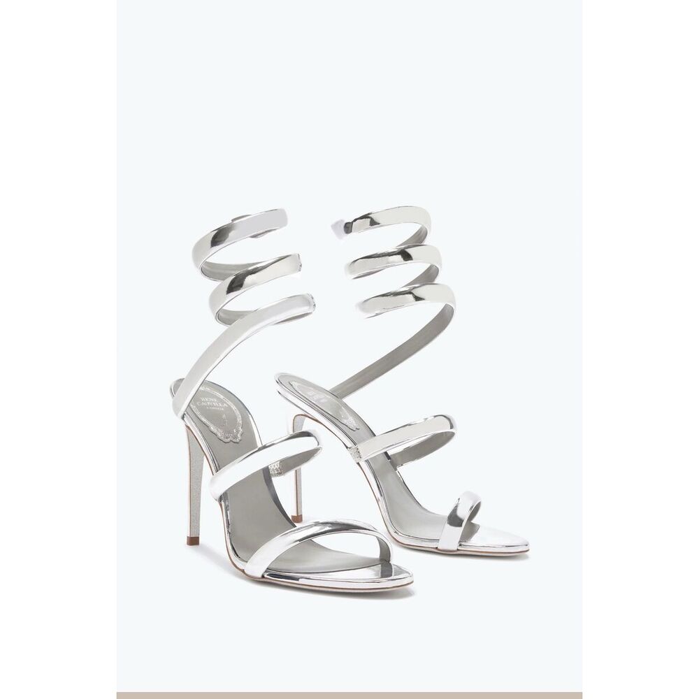 RENÉ CAOVILLA CLEO SILVER SANDAL 105 SIZE 36 $1280 - Picture 3 of 14